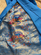 Blue plain dola modal sarees