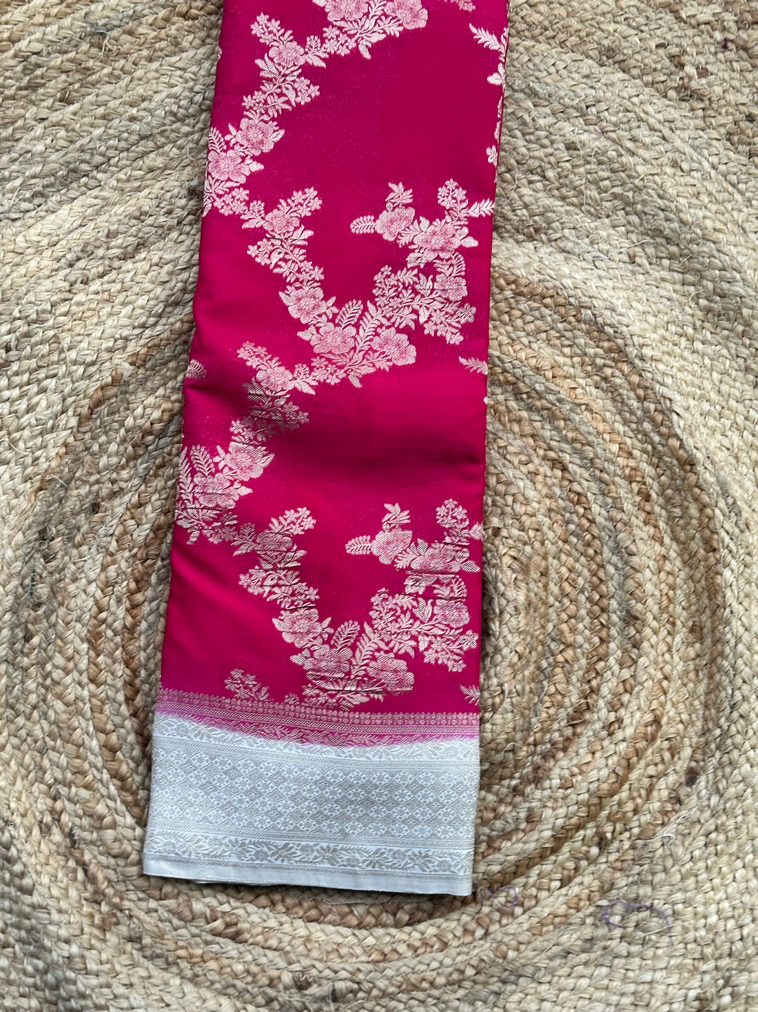 Pink and cream crushed georgette
