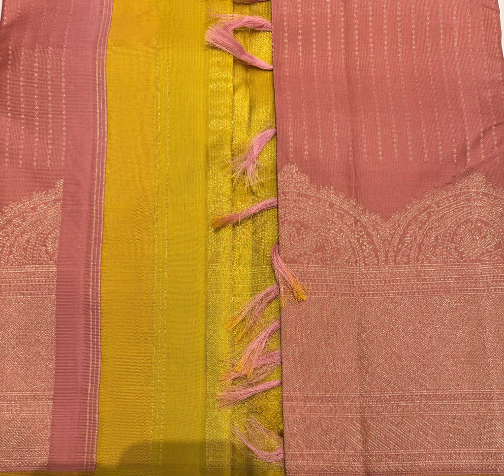 Pastel pink pure Kanjeevaram saree
