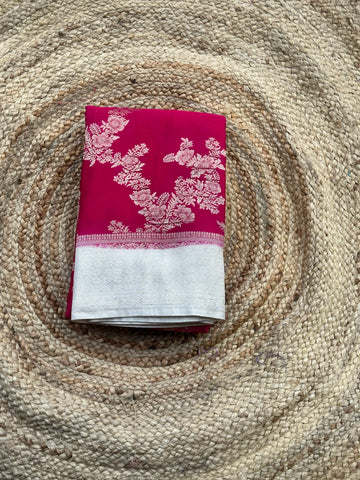 Pink and cream crushed georgette