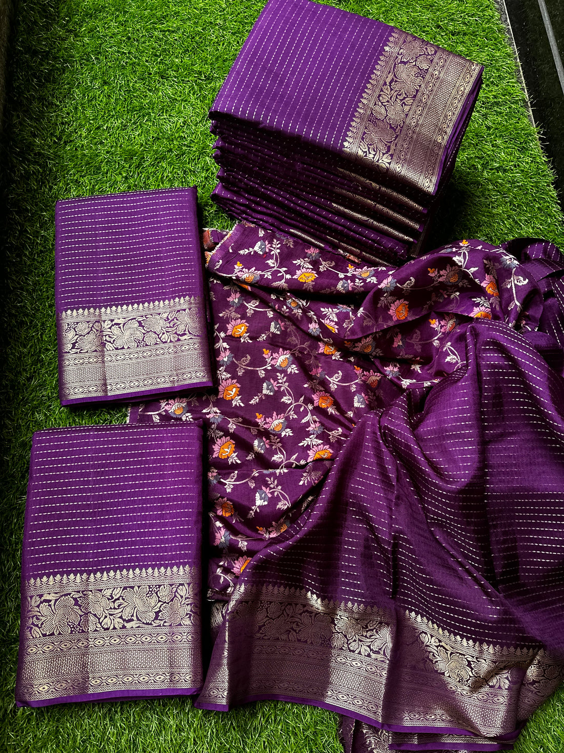 Semi moonga silk.  Purple shade