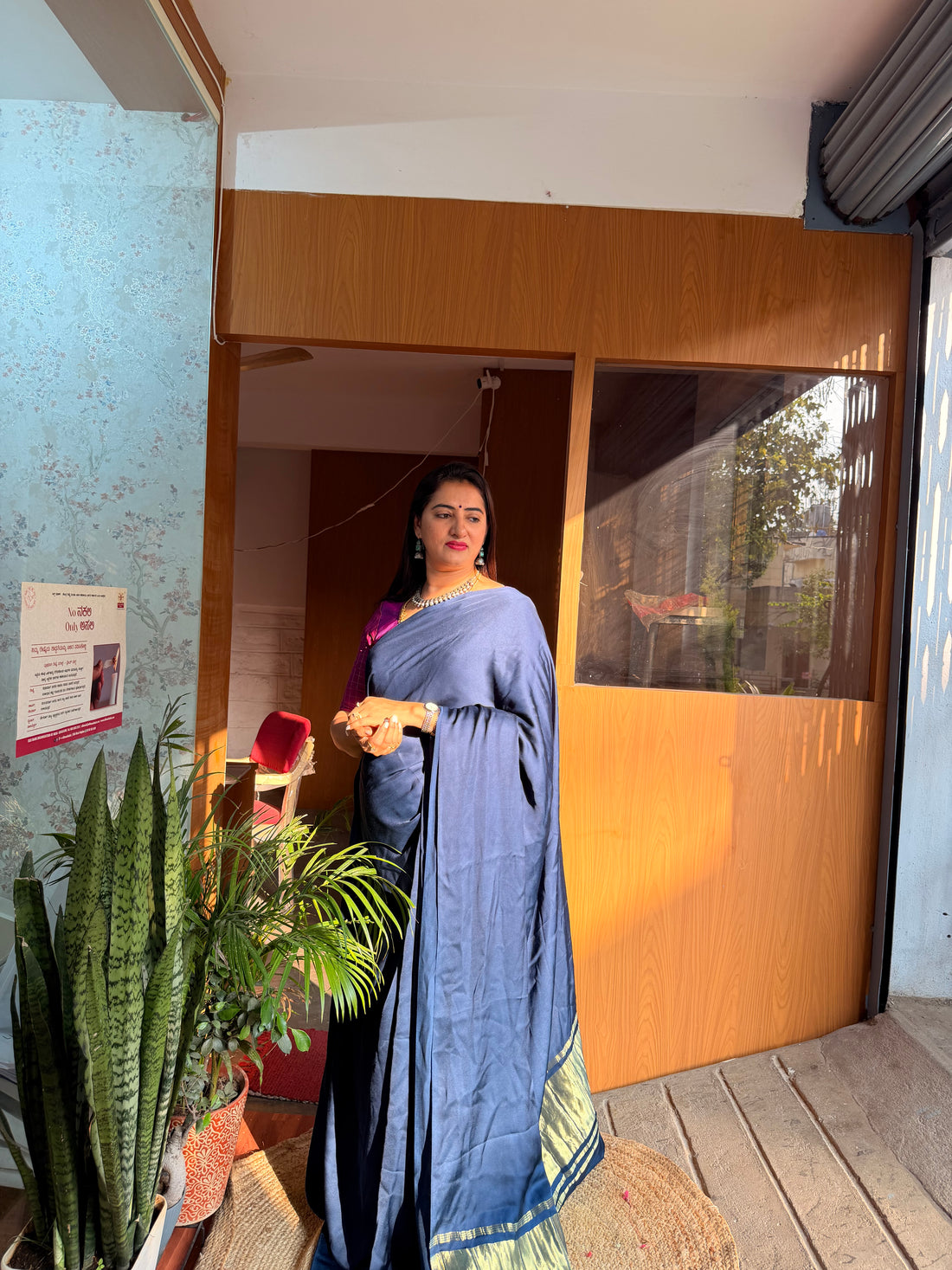 Deep blue pure modal silk