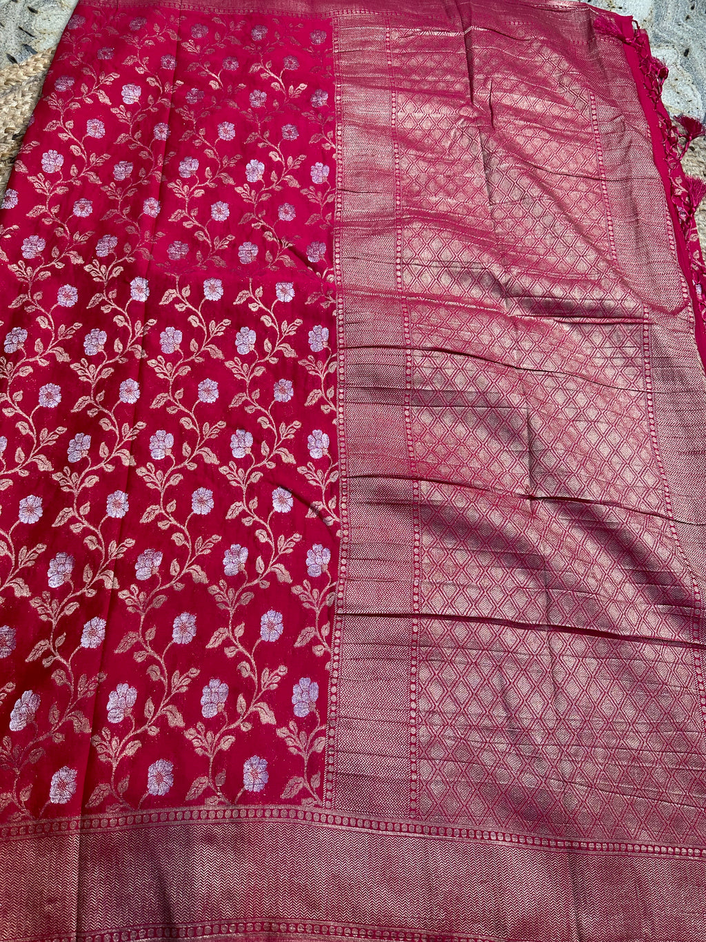 Rani pink designer georgette jaal pattern