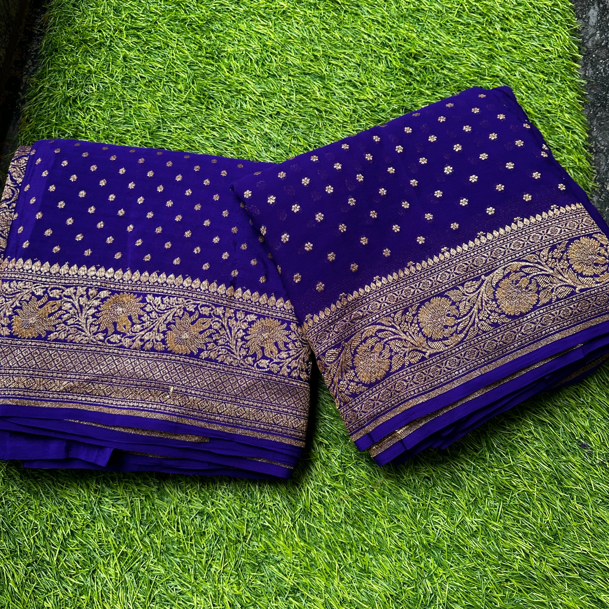 Pure khaddi georgette, purple shade