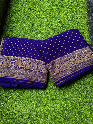 Pure khaddi georgette, purple shade