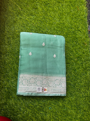 Pure khaddi chiffon,see green colour.