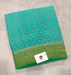 Pastel blue pure benarasi crepe silk saree