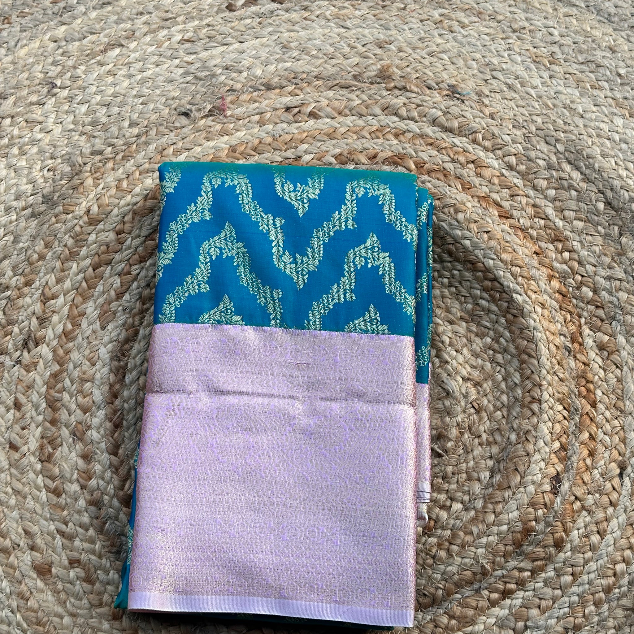 Blue and pink semi Kanchi