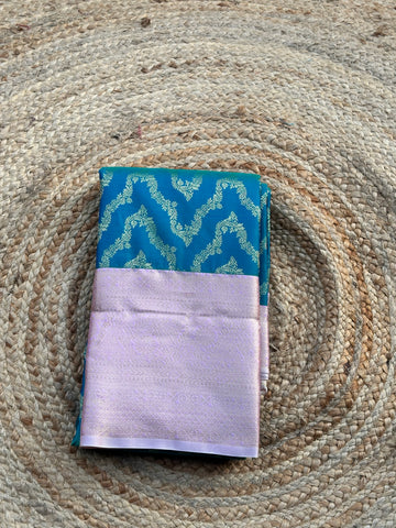 Blue and pink semi Kanchi