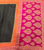 Black 3D pure benarasi crepe silk saree