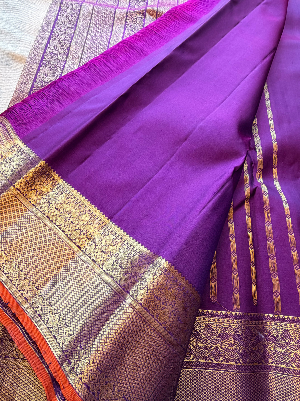 Purple 1000 butta pure  Kanjeevaram saree