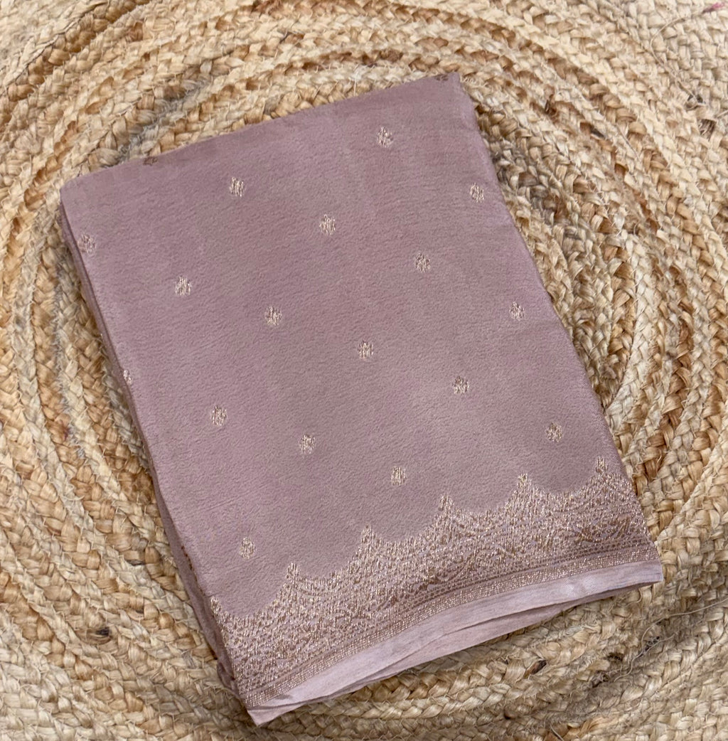 Pastel cheku colour pure Banarasi crepe saree