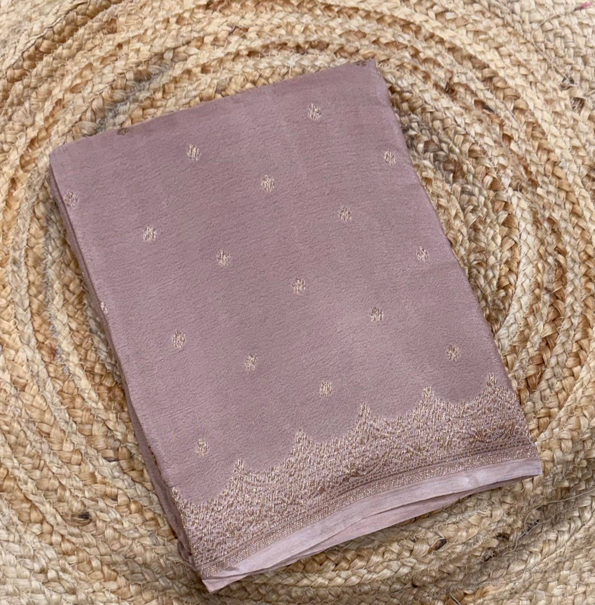 Pastel cheku colour pure Banarasi crepe saree