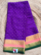 Purple and peach thousand butta pure crepe Banaras