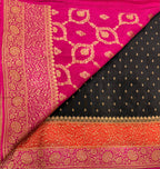 Black 3D pure benarasi crepe silk saree