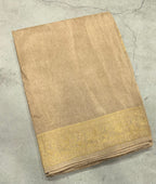 Cream Kanchi border plain modal silk saree