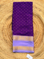 Dark purple and lavender 1000 butta pure crepe Mysore silk 120 gsm
