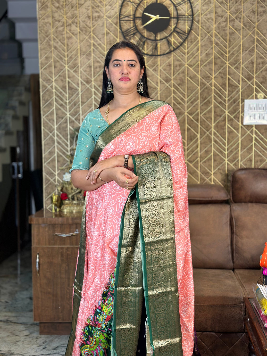 Kalamkari Bandini semi crepe.