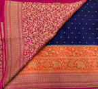 Blue 3D pure benarasi crepe silk saree