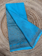 Light blue pure Banarasi crepe saree