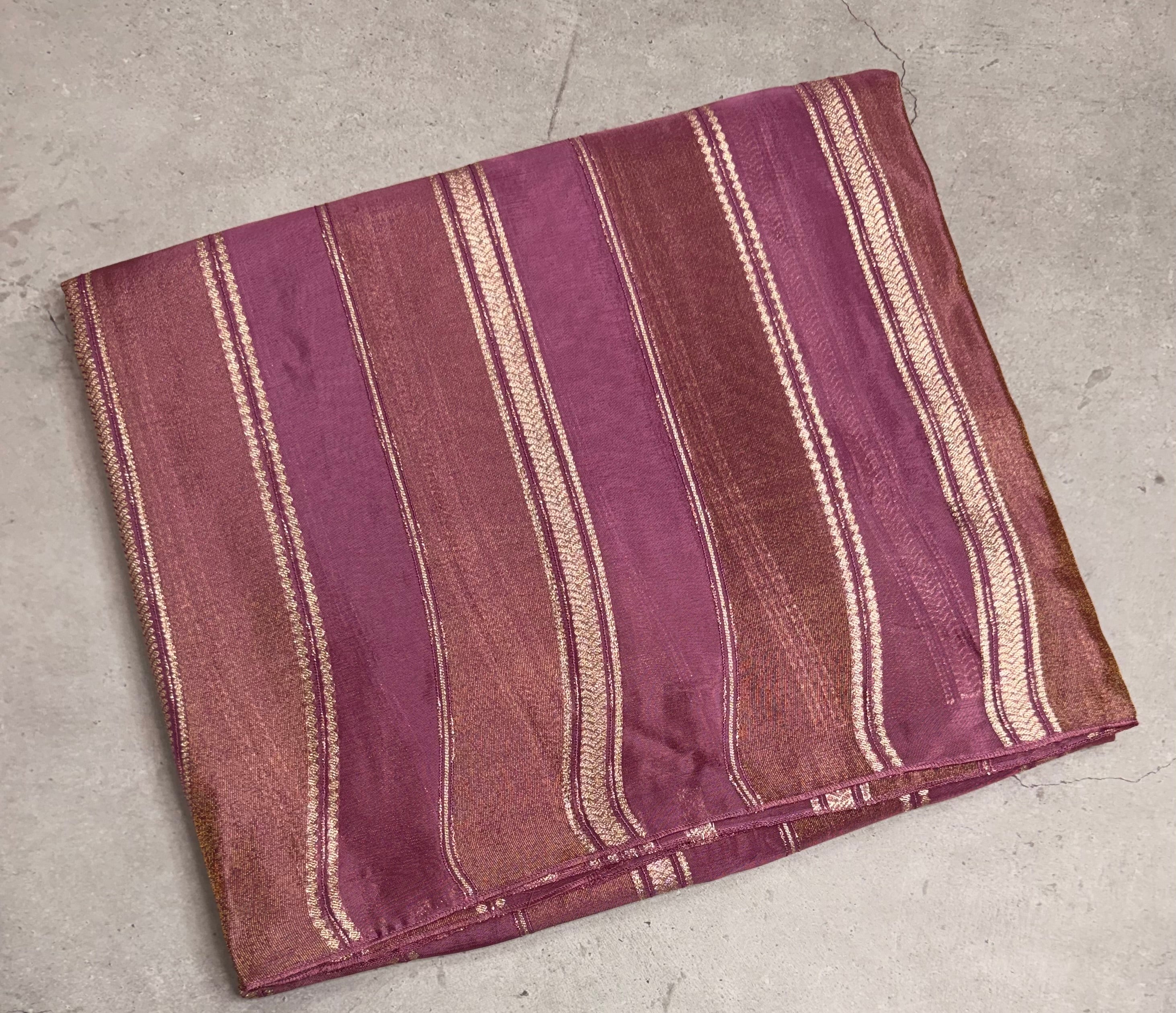 Light purple stripes chinnon crepe 107 saree
