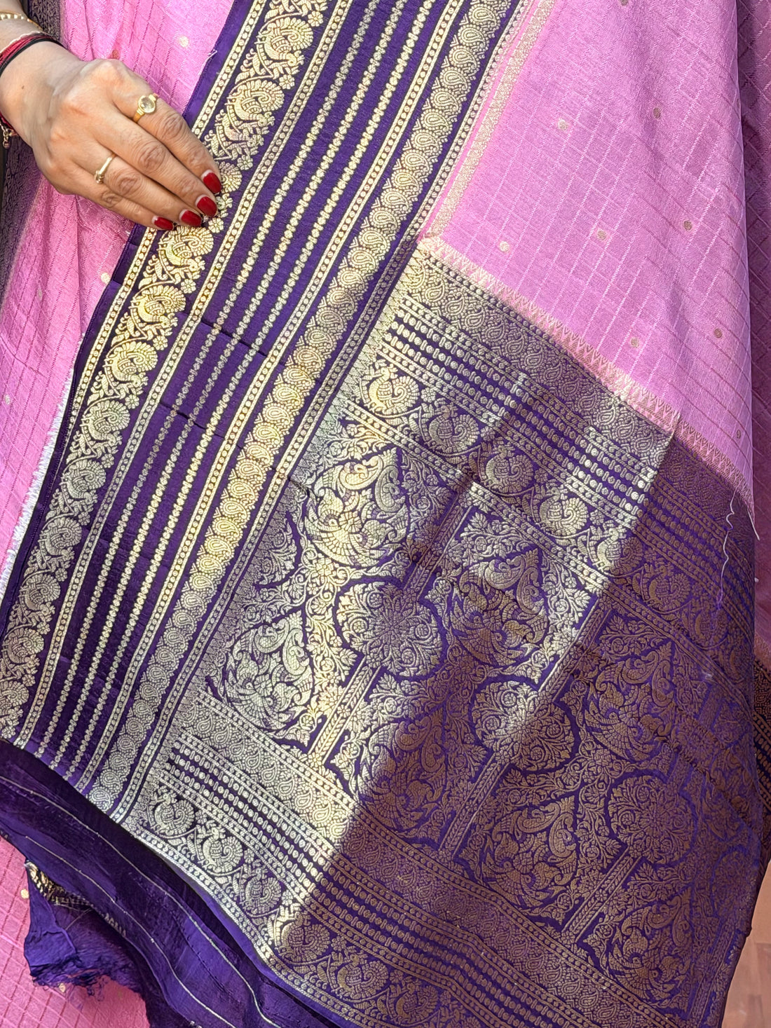 Dola Silk Pink with Purple