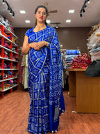 Royal blue pure gajji silk sarees
