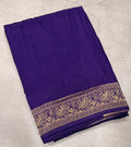 Purple Kanchi border plain modal silk saree