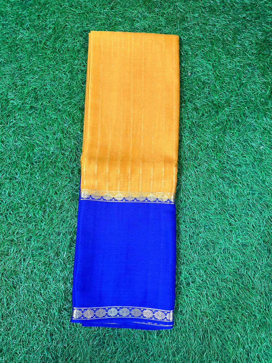 Mustard and purple pure wrinkle crepe. With out blouse