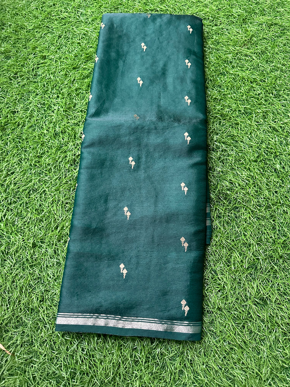 Dark green semi silk.