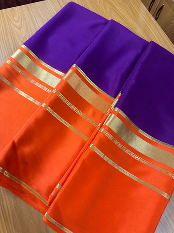Brinjal purple with orange 2D pattern 120 gsm