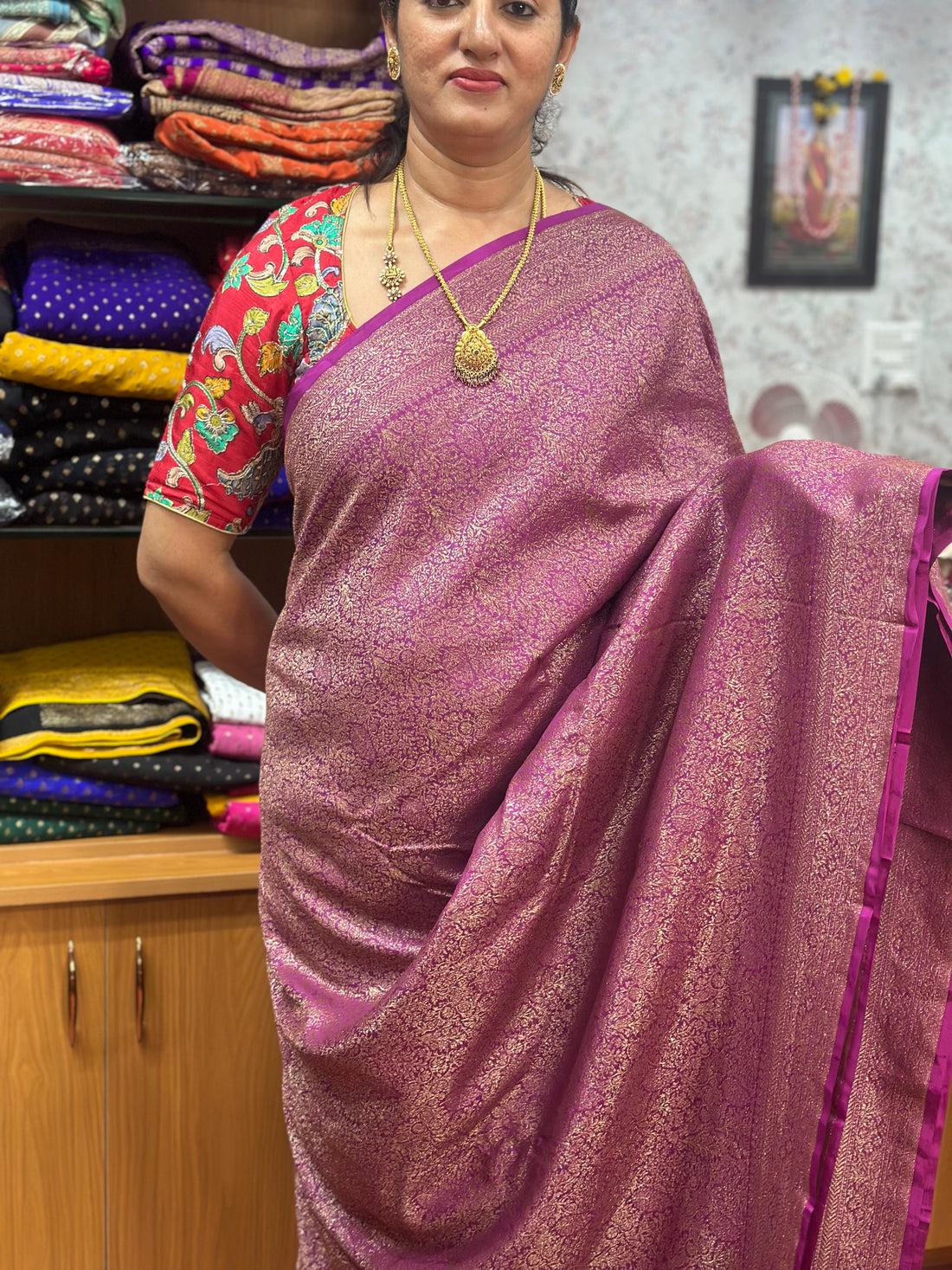 Mejentha purple crepe chiffon sarees