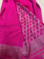 Rani pink crepe chiffon sarees