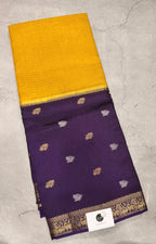 2D contrast border checks Dola crepe saree