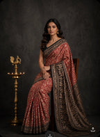 Red n black Kalamkari digital print 107 casual saree