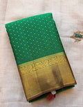 Bottle green 1000 butta pure  Kanjeevaram saree