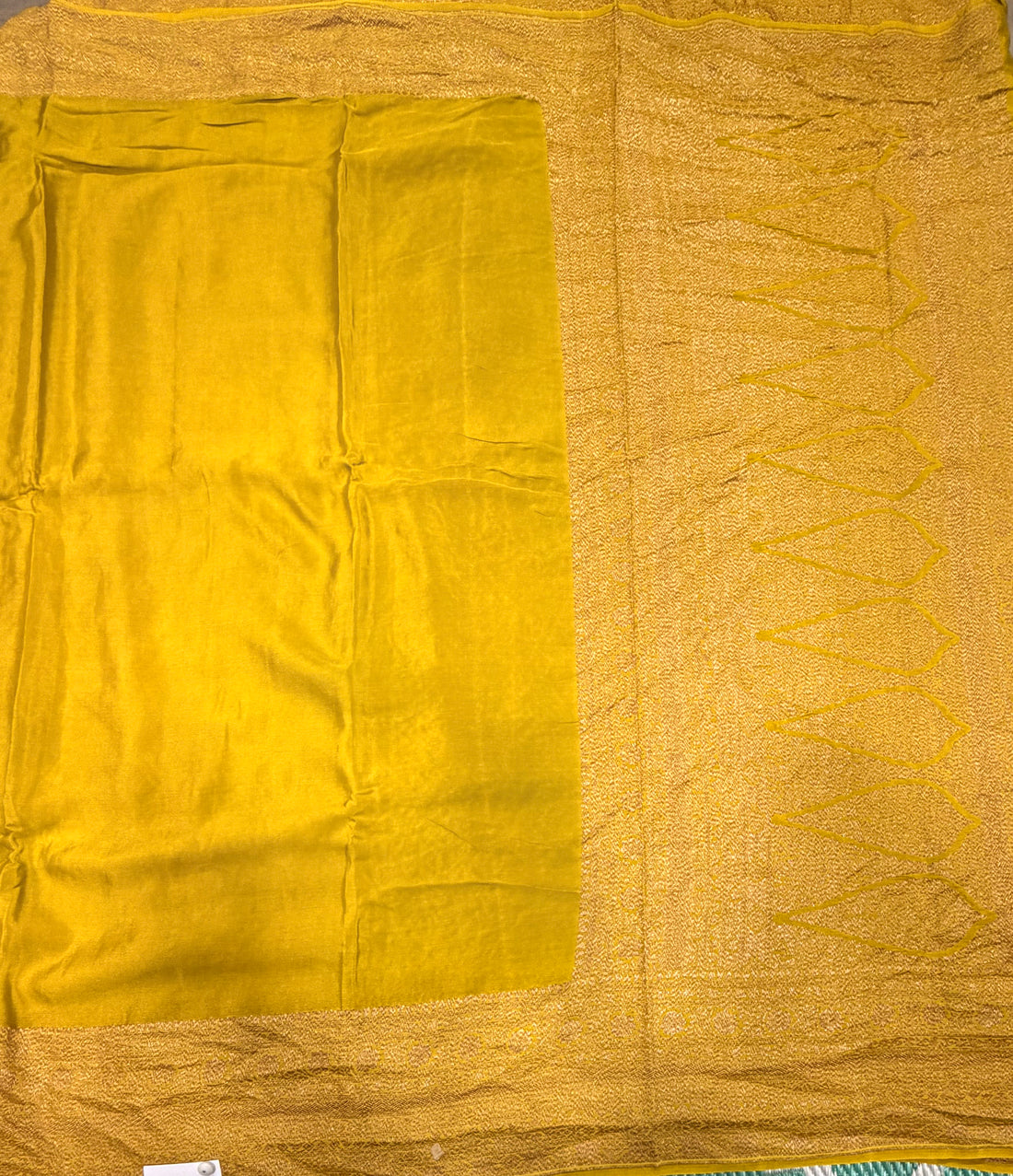 Neon yellow pure benarasi crepe silk saree