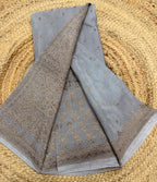 Grey pure Banarasi crepe saree