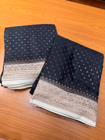 Pure crepe chiffon black and white
