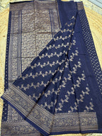 Eliphant grey crepe chiffon handloom silk sarees.
