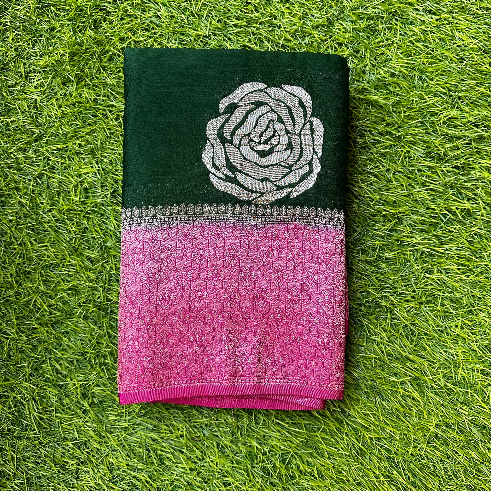 Soft crape,Rose butta.