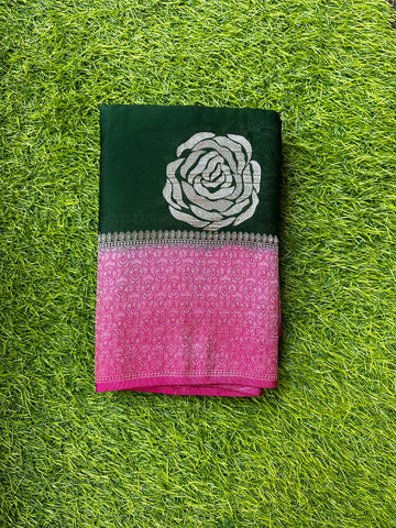 Soft crape,Rose butta.