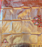 Golden tissue paithani blouse piece -1M