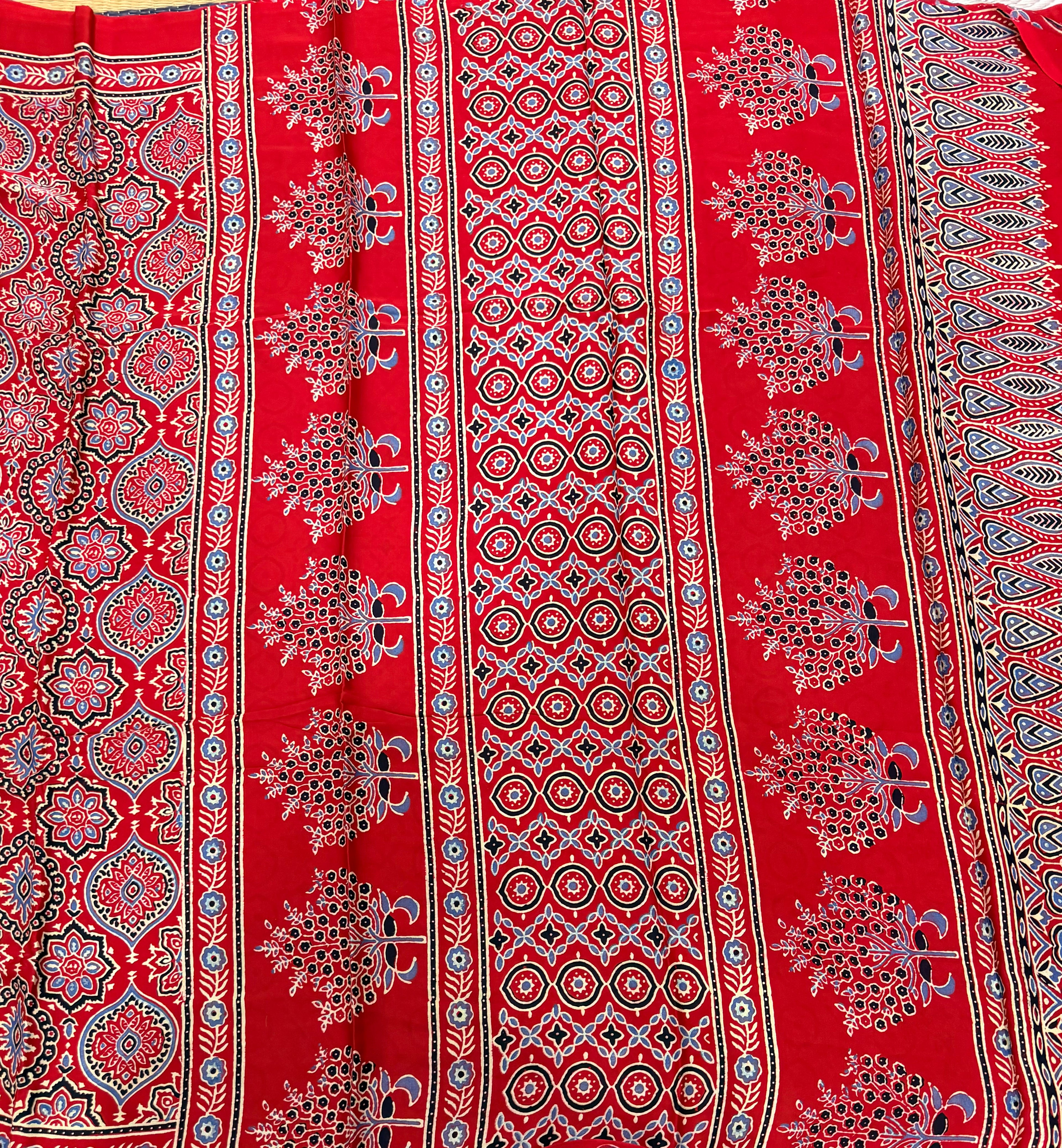 Red pure Ajrak dola sarees