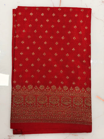 Red banaras blouse material 1 mtr