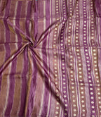 Light purple stripes chinnon crepe 107 saree