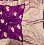 Purple mango Butta georgette small border saree