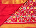 Red small border tusser Paithani saree