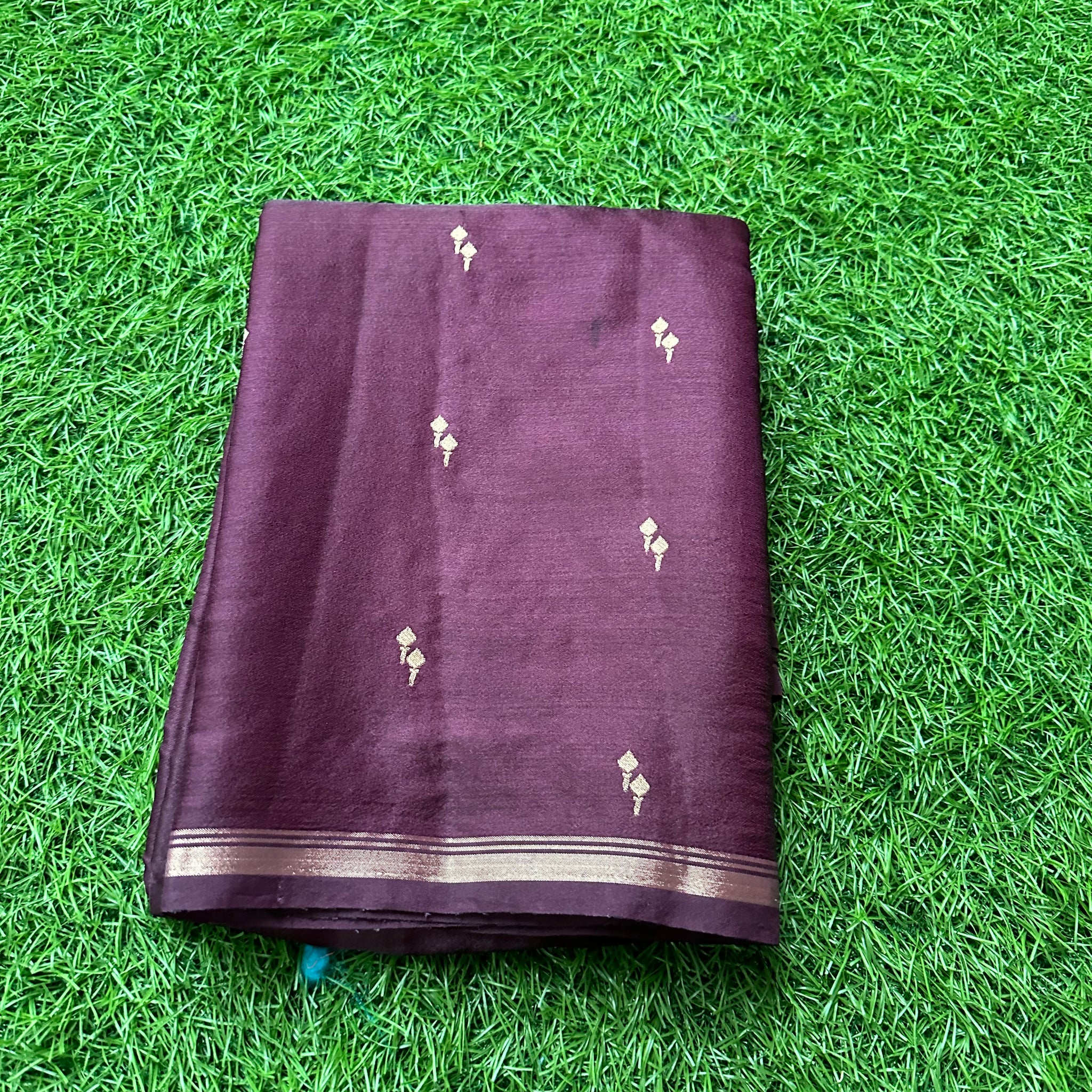 Brown semi silk.