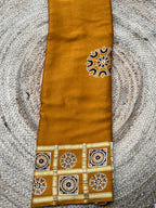 Mustard pure modal Ajrak sarees